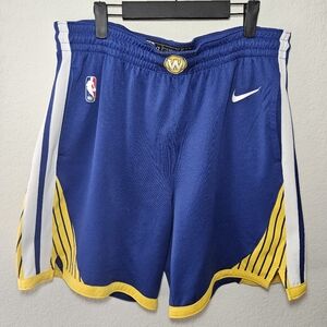 Mens Nike NBA Authentics Golden State Warriors Blue Size 42 (XL)